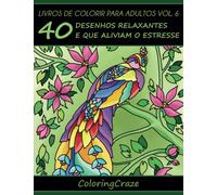 Livros de colorir para adultos vol. 6: 40 desenhos relaxantes e que aliviam o estresse