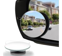 LivTee Lot de 2 miroirs à spot aveugle, rond en verre HD, sans cadre, convexe, angle large, réglable, voiture accessoire pour voitures, SUV et camions