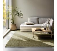 LIVUM Tapis Nature Jute Bouclé, Tapis Naturel Style Rustique et Boheme, Poils en Jute, Boucles Subtils (Vert, 160x230cm)