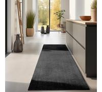 LIVUM Tapis Nature Jute Bouclé, Tapis Naturel Style Rustique et Boheme, Poils en Jute, Boucles Subtils (Noir, 80x150cm)