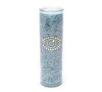 LivuX 1247 Bougie en stéarine œil de la Providence Aigue-marine - 21 x 6,5 cm, durée de combustion : env. 100 heures de combustion, faite à la main, non parfumée, cire de palmier durable, bougie
