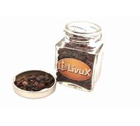 LivuX 25 g de résine d'encens d'ambre (succinit), dans un verre, en résine fossile pure, pour purification, protection et transformation spirituelle, 1237