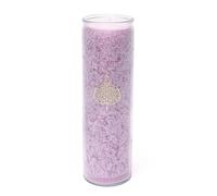 LivuX Bougie en stéarine Feuille de Bodhi Lila - 21x6,5 cm, environ 100 heures de combustion, faite à la main, non parfumée, cire de palme durable, bougie rituelle vegan pour la méditation et la
