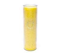LivuX Bougie en stéarine jaune soleil - 21 x 6,5 cm - Durée de combustion : environ 100 heures - Fabriquée à la main - Sans parfum - Cire de palmier durable - Bougie vitale végétalienne pour
