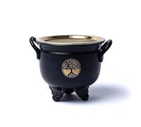 LivuX Brûleur d'encens arbre de vie avec passoire - En fer - Diamètre : 9,5 cm - Chaudron rituel stable - Idéal pour le charbon d'encens, la résine et les herbes - Accessoire magique pour rituels et