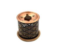 LivuX Exotic Incense Arbre de vie Diffuseur d'encens en fer forgé 6,5 x 7 cm avec plaque en cuivre et soucoupe en bois 1195