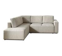Livy - canapé d'angle convertible - avec coffre - en velours côtelé - 5 places - gauche - Beige
