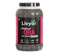 Livyor Graines de chia crues - 1 kg pour manger | Gestion du poids avec oméga-3 | Riche en calcium | Riche en protéines et fibres | Lot de 1