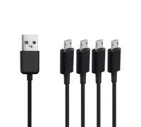 LIWEARE Câble répartiteur micro USB 4 en 1 - Câble de charge - Câble USB vers Micro USB - Câble USB 2.0 type A mâle vers 4 micro USB mâle (3,3 m, noir) (câble 4 en 1)