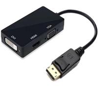 LIWEARE Multi-Function DisplayPort DP vers HDMI/DVI/VGA mâle vers femelle 3 en 1 Adaptateur convertisseur