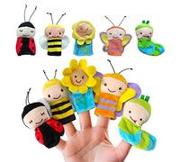Liwein Lot de 5 marionnettes à doigts mignonnes pour bébé Story Time - Gants de jeu - Petit animal - Pour l'histoire, l'anniversaire des enfants, les invités - Cadeau