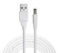 Liwinting 1.5m USB A Mâle vers DC Câble 2.1mm / 5.5mm 5V Barrel Jack Adaptateur d'alimentation pour Routeurs Répartiteur Haut Parleur Disque Dur Laptop - Blanc