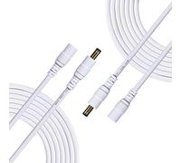 Liwinting 2pcs 3 Mètres Câble D'extension d'alimentation DC 2.5mm x 5.5mm Câble D'extension DC Plug Mâle à Femelle Connecteur pour Adaptateur Secteur, CCTV Camera Power et Plus - Blanc