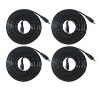 Liwinting 4 pièces 2 Mètres Rallonge Cordon D'alimentation DC 2,1mm x 5,5 mm Mâle à Femelle Connecteur pour Adaptateur Secteur, LED, CCTV Camera Power, Voiture, Moniteurs, et Plus - Noir