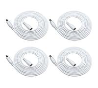 Liwinting 4 pièces 2 Mètres Rallonge Cordon D'alimentation DC 2,1mm x 5,5 mm Mâle à Femelle Connecteur pour Adaptateur Secteur, LED, CCTV Camera Power, Voiture, Moniteurs, et Plus - Blanc