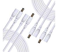 Liwinting 4pcs 1 Mètres Câble D'extension d'alimentation DC 2.5mm x 5.5mm DC Plug Extension Cable Mâle à Femelle Connecteur pour Adaptateur Secteur, CCTV Camera Power et Plus - Blanc