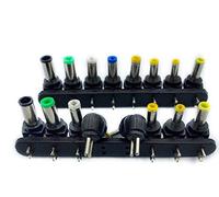 Liwinting 8pcs Adaptateur d'alimentation Universel Tip Taille Coudée Prise 8 Rangées Prise Adaptateur Commun