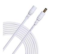 Liwinting Câble D'extension CC 5,5 mm x 2,5 mm - Répartiteur Connecteur Mâle à Femelle pour Alimentation - 2 Mètres Blanc