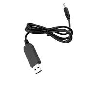 Liwinting DC vers USB 9V Câble d'alimentation 5,5 x 2,1 mm DC mâle Câble adaptateur creux pour ventilateur Haut-parleur Bluetooth Lumière LED Routeur Haut-parleur 1m Noir