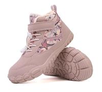 LIWLLIUA Bottes Pieds Nus Enfant Hiver, Chaussures Barefoot Chaudes avec Doublure, Bottes de Neige Légères Antidérapantes À Bout Large Et Fermeture Chaussures,622 Lotus Pink,37 EU