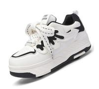 LIWLLIUA Chaussures à roulettes 2 en 1 pour Enfants - Baskets rétractables avec 4/6 Roues, pour garçons et Filles, Usage intérieur et extérieur,25 Black,32 EU