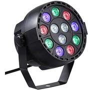 Lixada 12 LEDs Par Lights,8 canaux RGBW Mélange de lumière de scène avec stroboscope DMX et mode actif sonore pour Disco Party Christmas DJ Club KTV