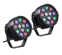 Lixada AC 90-240V 12 LEDs Appareils d'éclairage PAR 8 canaux RGBW avec mélangeur de couleurs pour scènes et mode DMX, stroboscope et activation sonore pour fête disco, Noël, effet mur (lot de 2 pièces