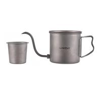 Lixada Bouilloire col de cygne 400 ml - Bouilloire à café avec poignée rabattable - Avec couvercle