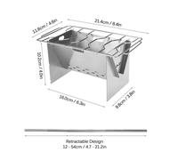 Lixada Camping PoêLe à Bois ExtéRieur Portable Pliant En Acier Inoxydable Sac à Dos CuisinièRe Avec Plaque De Gril Et Soufflet