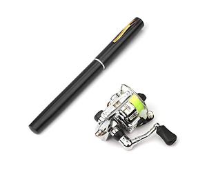 Lixada Canne à pêche Pliable, Mini Stylo, Canne à pêche télescopique, Moulinet combiné, Canne à pêche de Poche