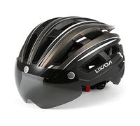 LIXADA Casque de vélo de Montagne, Casque de Moto avec rétroéclairage, visière magnétique Amovible, Protection UV pour Hommes et Femmes