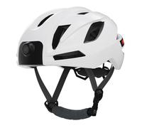 LIXADA Casque de Vélo Intelligent avec Caméra 1080P, Casque pour Cyclisme sur Route en Montagne, Clignotants LED, D'équitation, Télécommande, pour Adultes Hommes Femmes (Blanche)