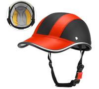Lixada Casque de vélo pour adultes hommes et femmes - Style casquettes de baseball - Avec visière - Respirant - Ultra léger - Casque de VTT - Casque de protection pour patinage et scooter - Rouge
