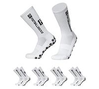 Lixada Chaussettes de football unisexes pour homme et enfant, Compression antidérapantes,Séchage rapide,Pour football, basket-ball, marathons, 39-46 06-blanc (4 paires)