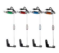 Lixada Cintre de pêche Swinger LED Swinger Pêche Swinger 4 Pcs Fer Pêche Bite Alarme Cintre Swinger LED Indicateur lumineux