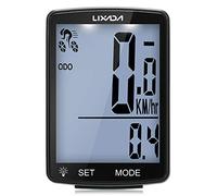 Lixada Compteur de Vélo sans Fil Ipx6 Étanche avec Rétroéclairage LCD HD D'Affichage de L'Écran Compteur de Vitesse Odomètre Chronomètre de Vélo 13 * 8 * 4,4 cm (Blanc - Coquille Noir)