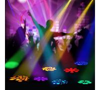 Lixada DMX-512 Mini Moving Head Light 8 Colors Changing LED Stage Light with Shapes Automatic Professional 9/11 Channel Party Disco Show 25W AC 100-240V Sound Active