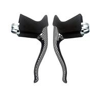 LIXADA Guidon de Frein pour Vélo en Aluminium Léger VTT Mountain Bike Vélo Leviers de Frein leviers de Frein Avant et Arrière Set Guidon (Noir Blanc)