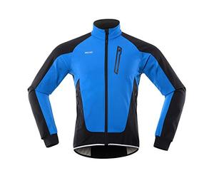 Lixada Hommes Cyclisme Veste Imperméable Coupe-Vent Thermique Polaire Vélo Jersey VTT Vélo Équitation Course Automne Hiver Veste Manteau Convient pour le Cyclisme la Course à Pied l'Alpinisme