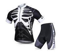 Lixada Hommes Femmes Cyclisme Maillot à Manches Courtes + Cuissard de Compression 3D Padded Short Respirant