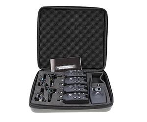 Lixada Kit de détecteurs de touche sans fil numérique avec mallette de transport Alarme de pêche avec voyants LED et signal sonore, 4 détecteurs de touche + 1 récepteur + 4 swings.