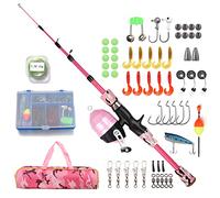 Lixada Kit de pêche pour enfants, canne à pêche télescopique, 1,2 m/1,5 m/1,8 m, avec moulinet et appât, accessoires de pêche pour enfants