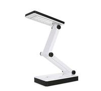 Lixada Lampe de bureau LED pliable et portable,Contrôle tactile,3 niveaux de luminosité réglables,Alimentation par batterie et USB,Pour les voyages, la lecture, les études, le bureau, l'école