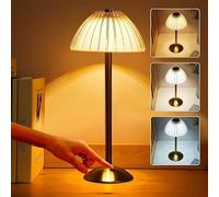 LIXADA Lampe de Table sans Fil Rechargeable USB LED Lampe de Bureau à Batterie avec contrôle Tactile Dimmable 3 Couleurs de lumière Lampe de Chevet Lampe de Lecture pour Bars Restaurants Café Salon
