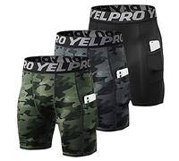 Lixada Lot de 3 leggings courts pour homme
