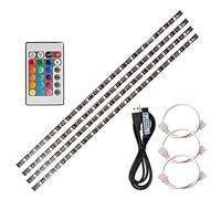 Lixada Lot de 4 bandes LED USB de 50 cm avec mini télécommande pour la maison et le rétroéclairage