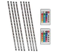 Lixada Lot de 8 bandes LED USB de 50 cm - Flexible - Avec mini télécommande - Pour la maison - Rétroéclairage pour TV et ordinateur