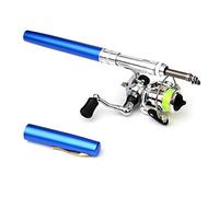 Lixada Lot de moulinets de pêche de poche rétractables de 1 m/1,4 m, mini canne à pêche télescopique + moulinet de spinning, léger pour les débutants, les voyages à la pêche