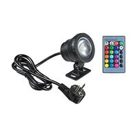 Lixada Lumière sous-marine LED RVB 10 W avec télécommande 16 couleurs 4 effets de lumière IP65 étanche pour piscine, aquarium, fontaine, Halloween, Noël, festival, fonction de mariage, noir