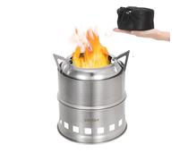 LIXADA Poêle à Bois Portable Extérieur en Acier Inoxydable Léger Réchaud Domestique Détachable Pique-Nique Poêle à Alcool Camping Poêle Coupe-Vent